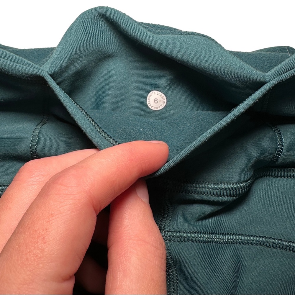 Lululemon Fast and Free Fleece Ligned Leggings Teal Blue Size 6 - Picture 5 of 16